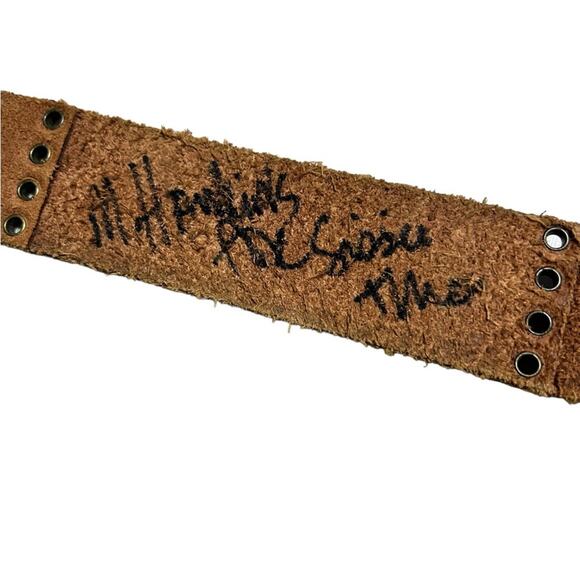 Vintage hand painted signed leather belt M. Hawkins - Picture 10 of 12